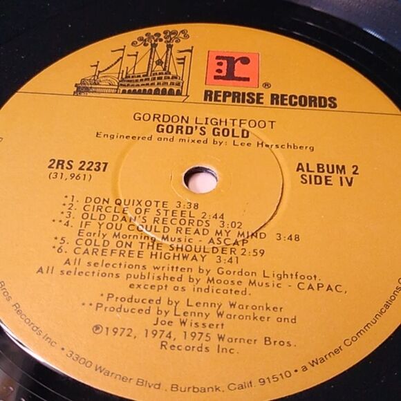 Gord's Gold Vinyl Record Gordon Lightfoot - Picture 13 of 15